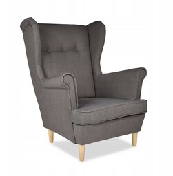 Fotel uszak ARI skandynawski Family Meble szary siwy wygodny design