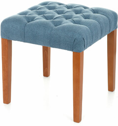 Ławka pufa Simple Chesterfield 45x45 cm, tapicerowana, drewniana podstawa, wygodna, do hollu, do korytarza, do toaletki