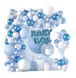 BALONY GIRLANDA BALONOWA NIEBIESKA URODZINY BABY SHOWER ROCZEK DEKORACJE XL