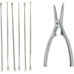 Fackelmann 9939550 Zestaw 2 przyborów kuchennych dla homarów i krabów, fretki do skorupiaków, szczypce do homara, szczypce do kraba, cynk, stal nierdzewna, chrom, 17 x 4 cm