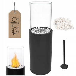 Biokominek Wolnostojący na Taras Do Salonu Duży Okrągły Czarny Ogrodowy