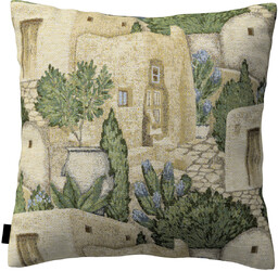 Poszewka Kinga na poduszkę, piaskowo-zielony motyw śródziemnomorski, 50 x 50 cm, Intenso Premium