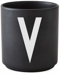 Design Letters Porcelanowe Filiżanki do Kawy A-Z, Czarne, na Walentynki, Prezent dla Niego, Kubek do Mycia Zębów, Herbaty Dekoracyjny