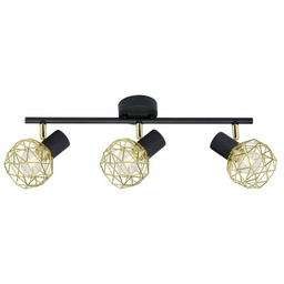 Listwa ACROBAT 3x40W E14 czarny klosz złoty CANDELLUX