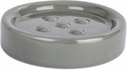 Wenko Mydelniczka Polaris, mydelniczka do przechowywania mydełka, wykonana ze szlachetnej ceramiki, Ø 11 x 2,8 cm, szara