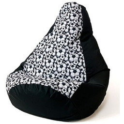 GO GIFT Pufa worek Piłka Biało-czarny XL 130 x 90 cm