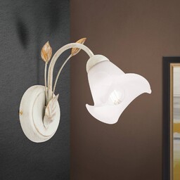 ORION Kinkiet Sisi, możliwość ściemniania, kremowy / amber, salon / jadalnia, metal, florentyński