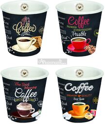 PORCELANOWE MINI KUBECZKI DO KAWY ESPRESSO - THE COFFEE HOUSE 1016 ICTT - KPL. 4 sztuk