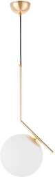 LAMPA WISZĄCA NOWOCZESNA ZŁOTA BIAŁA KULA SORENTO 20 LUMINA DECO