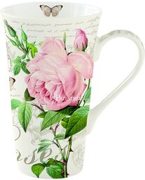 KUBEK PORCELANOWY Róże - Jardin Botanique - WYSOKI 600 ml (1462 JARB)