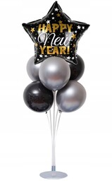Zestaw Dekoracji Na Sylwestra Nowy Rok Balony Stojak + Balony Nr 1