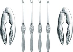 NERTHUS FIH 384 zestaw przyborów do łowienia ryb w kolorze srebrnym, stal nierdzewna, srebrny