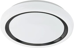 EGLO Lampa sufitowa Capasso, minimalistyczny panel LED, okrągła lampa sufitowa do korytarza, kuchni, metalowo-plastikowa, biała i czarna, ciepła biel, Ø 34 cm
