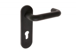 Klamka drzwiowa przeciwpożarowa Assa Abloy 72mm WB, trzpień 9 mm, czarna (ppoż.) (komplet) (MEOL972NM)