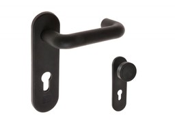 Klamko-gałka drzwiowa przeciwpożarowa Assa Abloy 72mm WB, trzpień 9 mm, czarna (ppoż.) (komplet) (METF972NM)