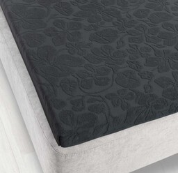 Zwoltex Prześcieradło frotte bez gumki 150x205 grafitowe K64 5951 Tulipan