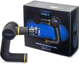 VITAMMY BODY 6 CZARNY Pistolet do masażu ciała, obrotowy uchwyt, lekki i bezpieczny