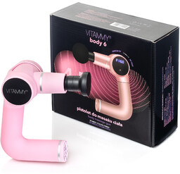 VITAMMY BODY 6 RÓŻOWY Pistolet do masażu ciała, ergonomiczny uchwyt obrotowy