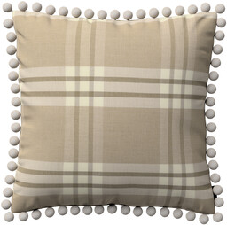 Poszewka Wera na poduszkę, krata beżowa, 45 x 45 cm, Christmas