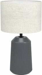 EGLO Capalbio, lampka nocna z kloszem z tkaniny, lampa stołowa do salonu i sypialni, szara ceramika i beżowa tkanina, oprawka E27