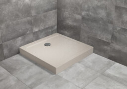 Radaway Doros C Compact Stone kaszmirowy kwadratowy brodzik ze strukturą i obudową 100x100cm akrylowy SDRC1010-05-84S