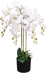 Leaf Design UK realistyczny sztuczny kwiat orchidei w doniczce, 85 cm, biały