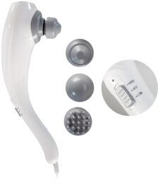 Ręczny masażer do rozluźnienia mięśni i terapii punktów spustowych - ergonomiczny uchwyt, wymienne nasadki masujące (Lanaform Body Tapping)