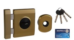 Zamek nawierzchniowy Gerda TYTAN ZX PLUS anoda oliwka, z elementami mocującymi, blaszka przeciwwyważeniowa, atest klasa C, lewy