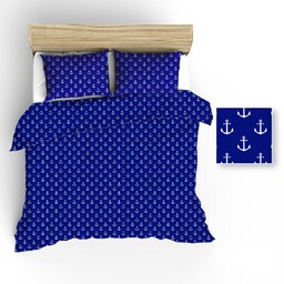 Extrapościel Pościel bawełniana 140x200 R016 granatowa kotwice białe 22N