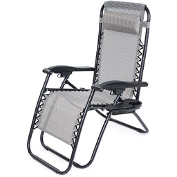 4Home Ogrodowe krzesło leżakowe Relax, szary, szary