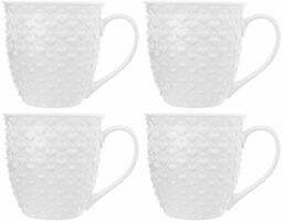 Kubek ceramiczny z uchem do picia kawy herbaty napojów biały zestaw kubków 580 ml 4 szt.