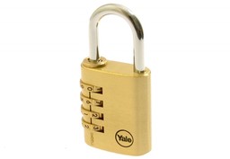 Kłódka Yale 40mm Y150/40 mosiężna z zamkiem szyfrowym (kod na 4 cyfry)