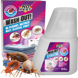 Środek do prania na roztocza, jaja pluskiew, wszy, pcheł, kleszczy na pościel, zabawki, ubrania Wash Out! No Pest 120ml