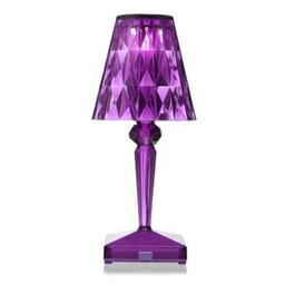 Kartell - Battery Portable Lampa Stołowa IP54 Śliwkowa