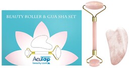 ZESTAW Z RÓŻOWEGO KWARCU - BEAUTY ROLLER & GUA SHA SET (LOVE A46006)