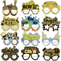 Okulary imprezowe na Nowy Rok Okulary sylwestrowe Papierowe Zestaw 24szt