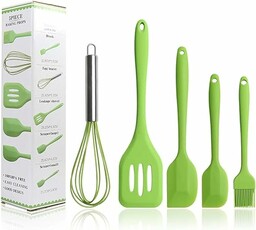Kabinga zestaw przyborów kuchennych ze skrobakiem, łatwy w obsłudze i czyszczeniu, narzędzie do pieczenia z silikonu. Zielony, Unisex Youth, M