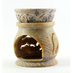 Świecznik/Kominek zapachowy wykonany z naturalnego steatytu wys 8cm szer 6cm