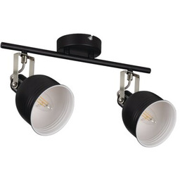 KANLUX Lampa sufitowa Derato EL-2I B-SR Czarno-srebrny