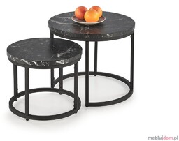 Zestaw stolików OREO Halmar Czarny marmur + czarny