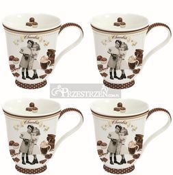 KUBKI PORCELANOWE Vintage Chocolate (1125 CHOV) - KOMPLET 4 SZT.