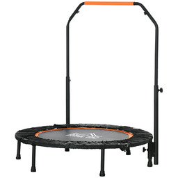 TRAMPOLINA 102 CM FITNESS SKŁADANA Z REGULOWANYM UCHWYTEM CZARNA