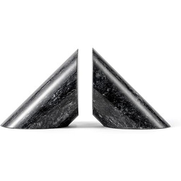 Fox Run 100% naturalny polerowany marmur podpórki do książek, czarne, zestaw 2 szt., kątowe