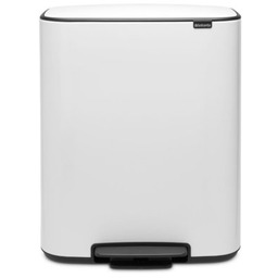BRABANTIA Kosz na śmieci z pedałem 211300 ciche zamykanie, wyjmowane wiadro, malowany 60L Biały Zyskaj