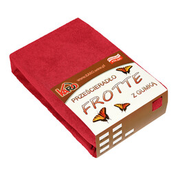 KARO Prześcieradło frotte z gumką 140x200 czerwone 024 grube 200g/m2