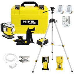 Laser krzyżowy NIVEL SYSTEM CL5G poziomica zielony ZESTAW + Trójnóg SJJ-M1 EX + Czujnik CLS-5