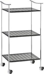 WENKO 20095100 Japonia wózek z 3 półkami  wózek łazienkowy, wózek gospodarstwa domowego, stal, 40,5 x 75,5 x 36,5 cm, chrom