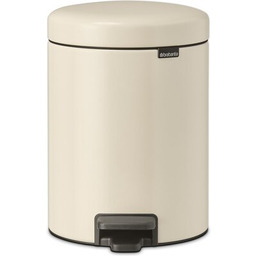 BRABANTIA Kosz na śmieci z pedałem NewIcon 149900 wyjmowane wiadro, nie przepuszcza zapachów, stal 5L Beżowy Zyskaj