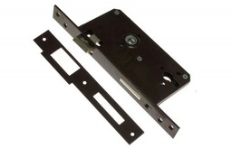 Zamek wpuszczany bramowy 90/63,5 wkładka z dźwignią lakier prawy