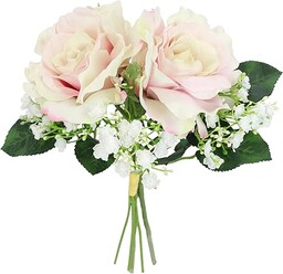 Sztuczne kwiaty, 3-częściowy zestaw róż, jedwabne róże, pojedyncze kwiaty, bukiet ślubny, florystyka, pojedyncze kwiaty, łodyga, gałązka, gałązka, gałązka, sztuczna gałąź, różowa